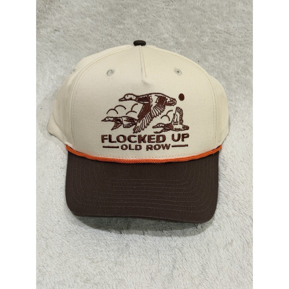 NWT Old Row‎ Flocked Up Rope Hat Ivory Trucker Snapback Cap Hunting